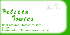 melitta tomics business card